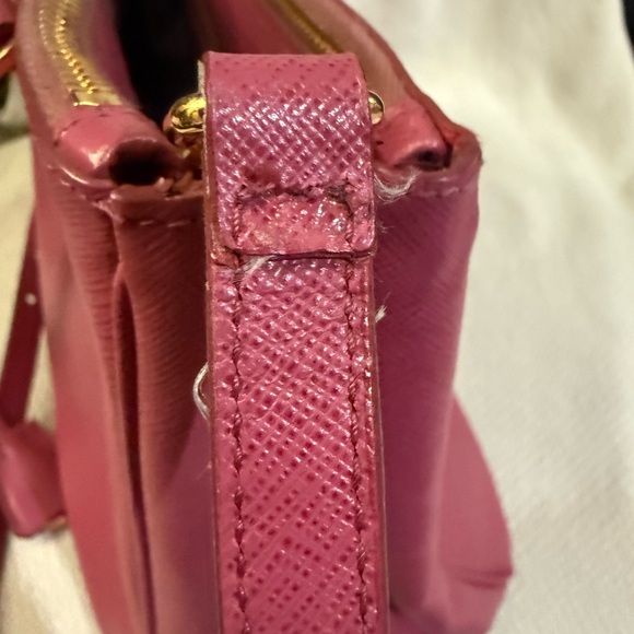 Prada Double Zip Pink Saffiano Leather Galleria Bag with Shoulder Strap - Picture 16 of 16